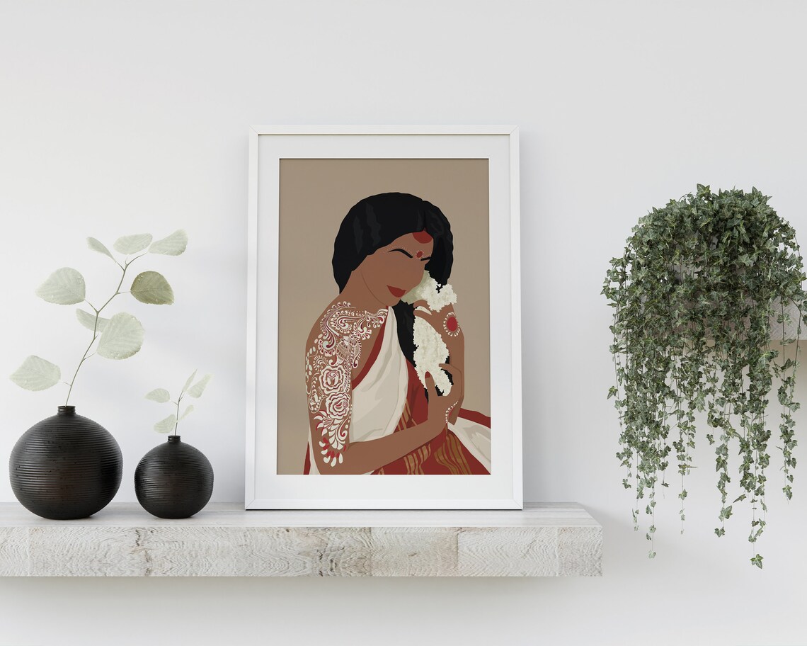 Bengali Woman Art, Kolkata Wall Art Print - Image 4
