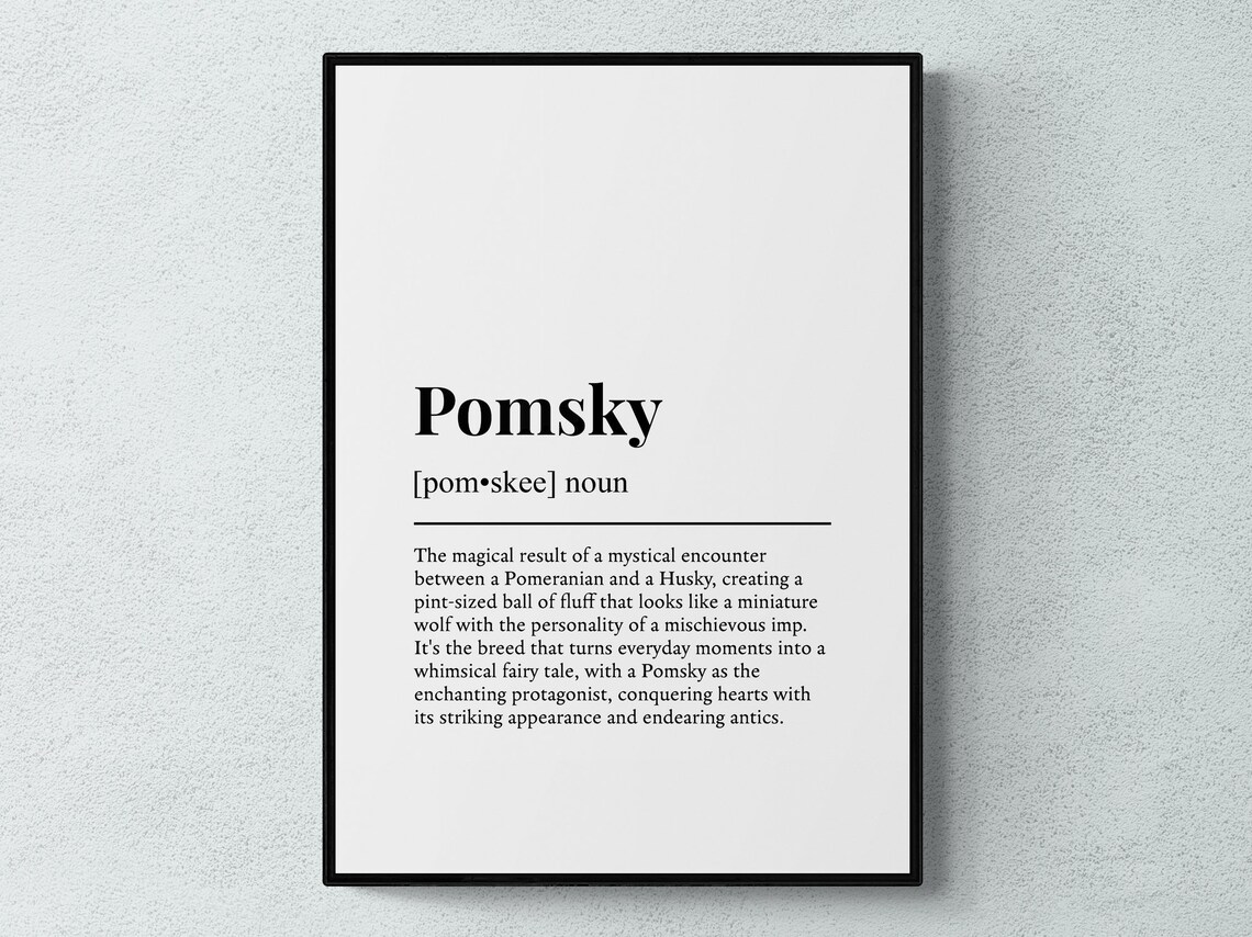 Pomsky Funny Definition Dog Wall Poster Print