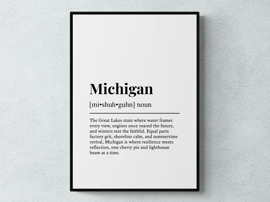Michigan Funny Definition, Travel Poster Art Print