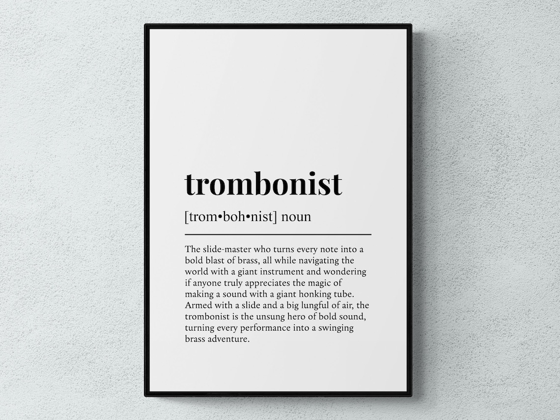 Trombonist Funny Definition Typography Poster
