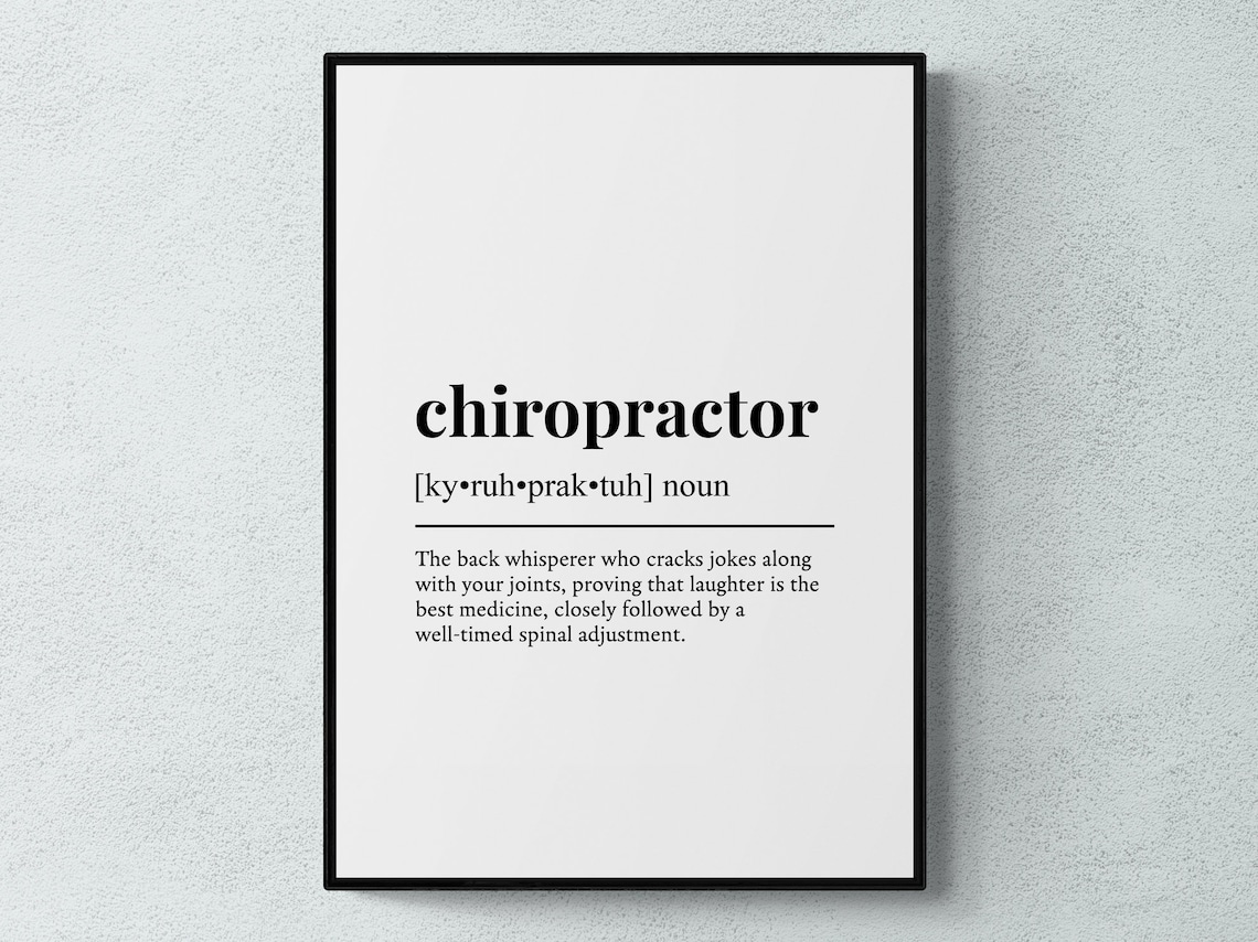 Chiropractor Funny Definition Job Work Gift Wall Art Print