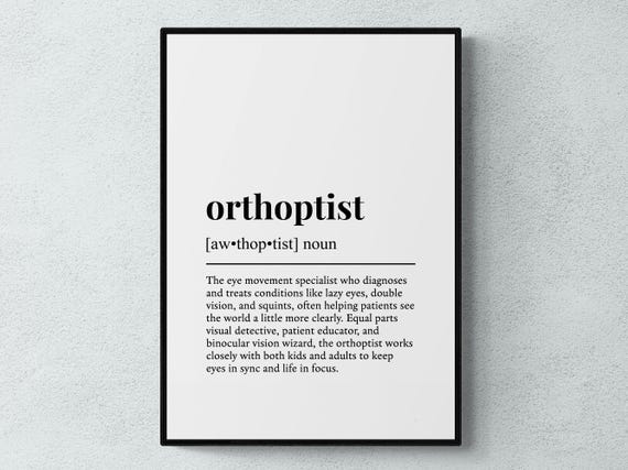 Orthoptist Funny Definition Job Work Gift Wall Art Print