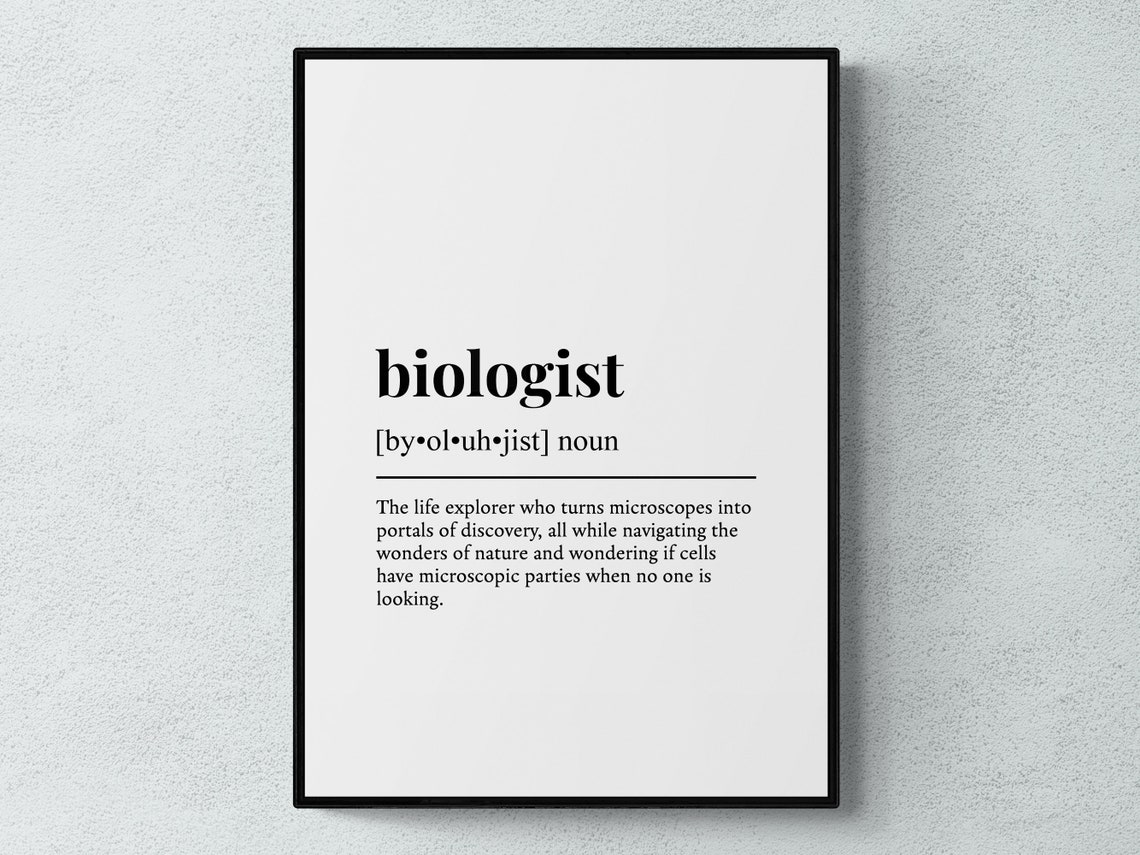 Biologist Funny Definition Minimalist Dictionary Word Art Poster