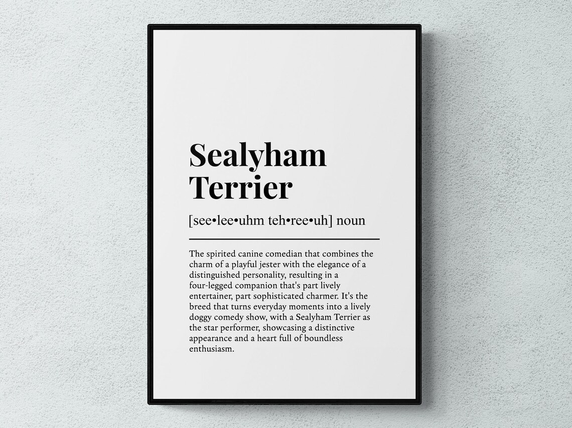 Sealyham Terrier Funny Definition Poster Print