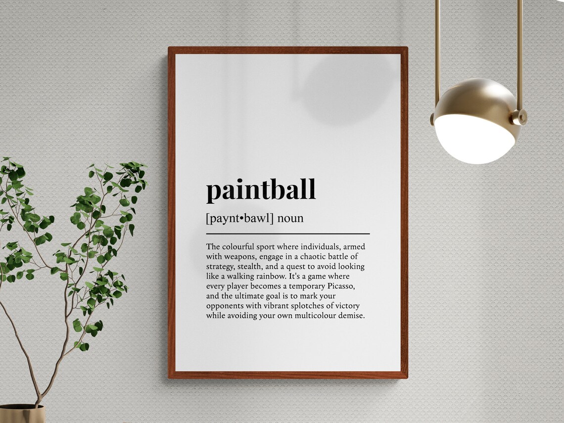 Paintball Funny Definition Typography Poster - Image 3