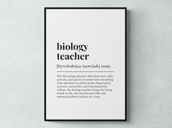 Biology Teacher Funny Definition Job Gift Art Print