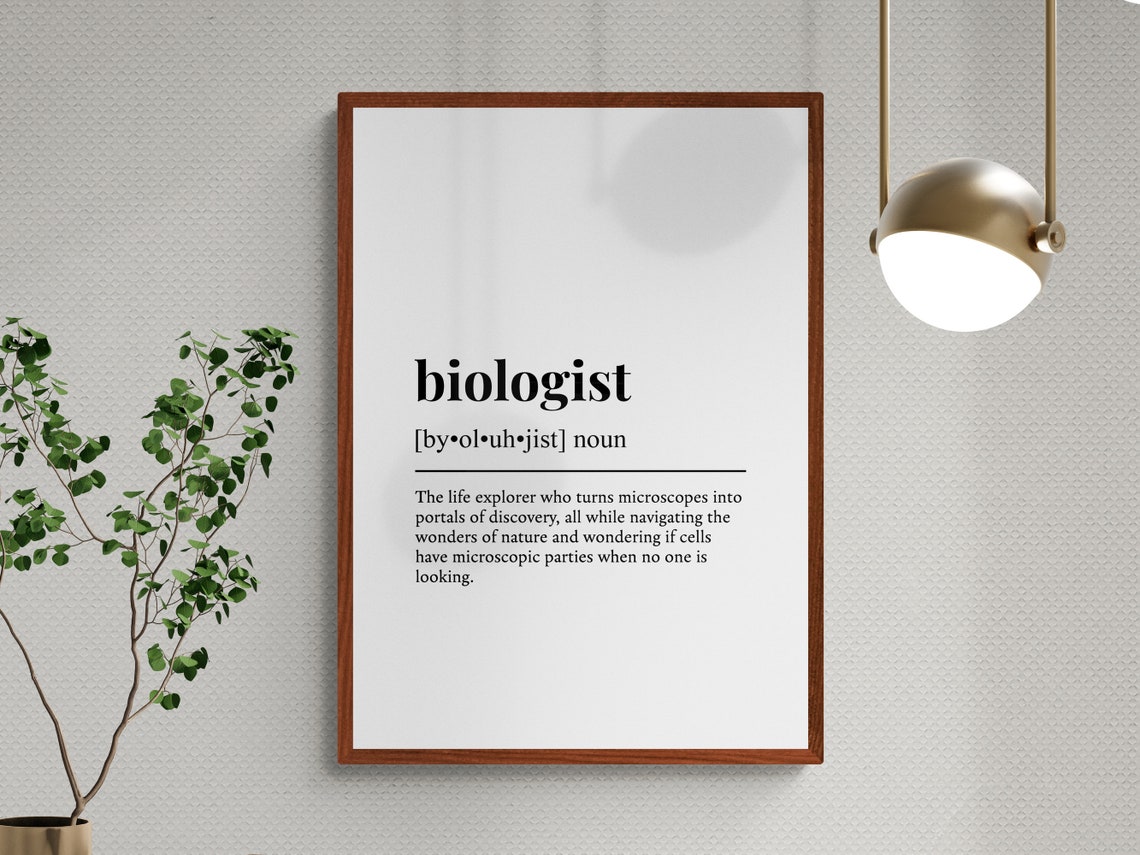 Biologist Funny Definition Minimalist Dictionary Word Art Poster - Image 3