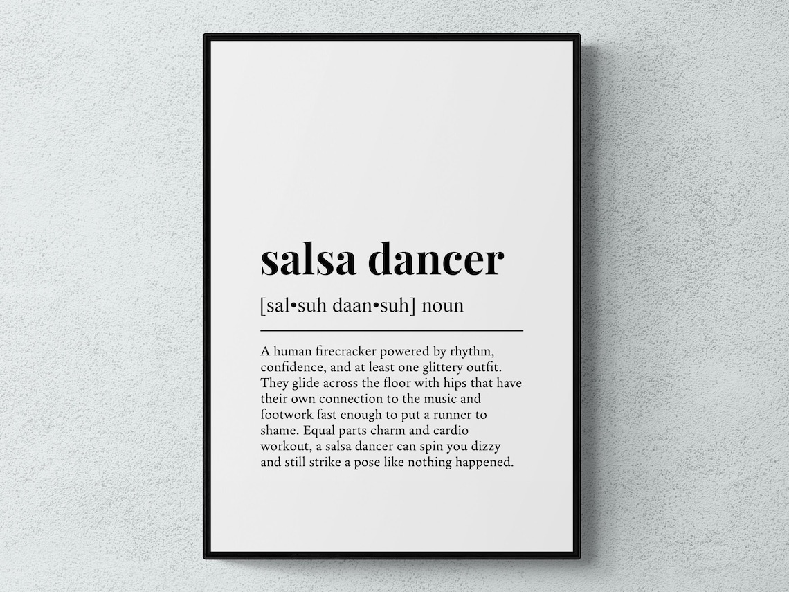 Salsa Dancer Funny Definition Dance Art Print