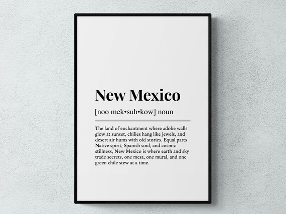 New Mexico Funny Definition Usa Gift Wall Art Print