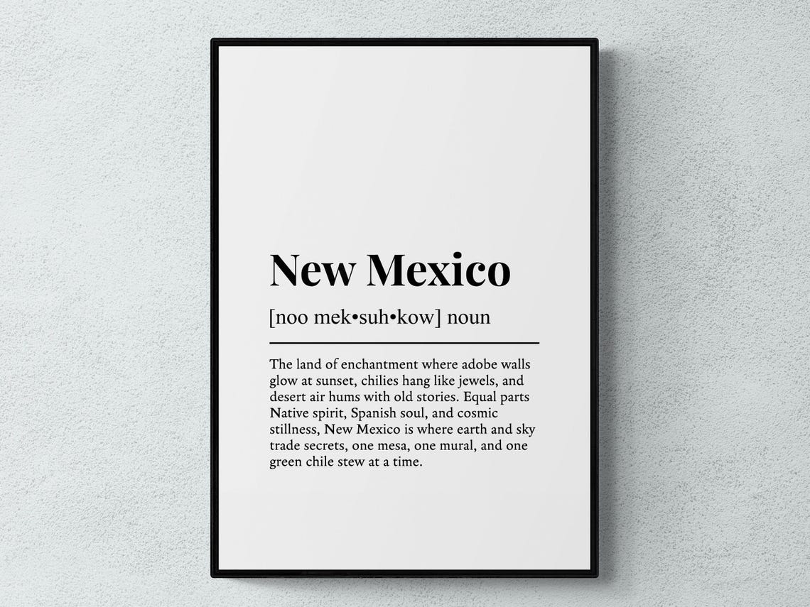 New Mexico Funny Dictionary Definition Land of Enchantment Poster