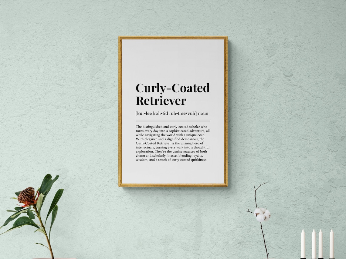 Curly Coated Retriever Funny Definition, Dog Art Print - Image 2