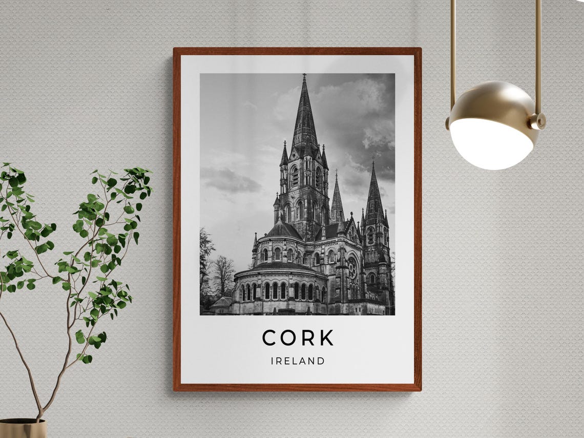 Cork Ireland St Fin Barre's Cathedral Gothic Spires City View Poster - Image 3