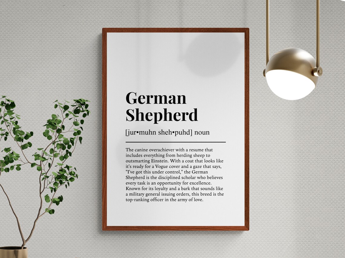 German Shepherd Funny Definition Dog Art Print - Image 3