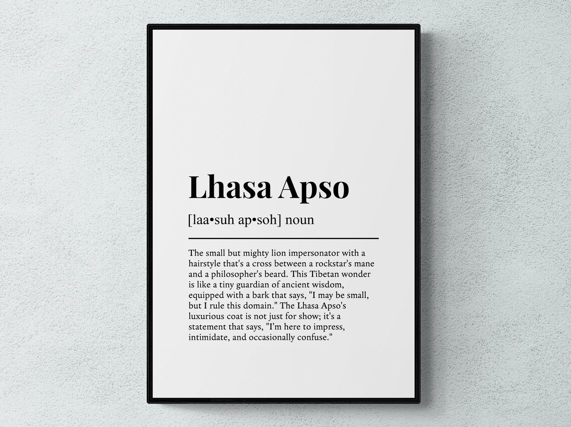 Lhasa Apso Funny Definition Dog Art Print
