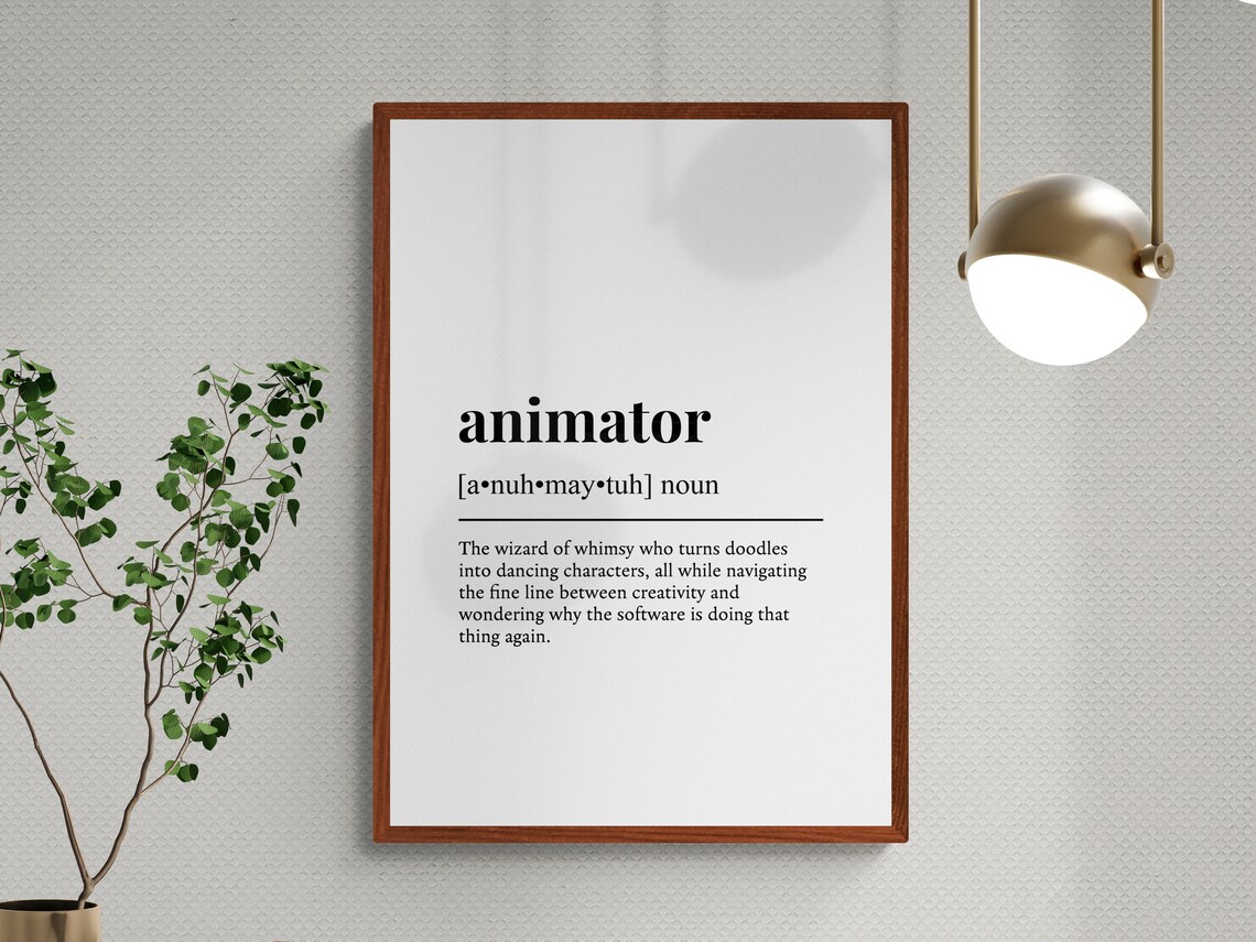 Animator Funny Definition Typography Art Print - Image 3