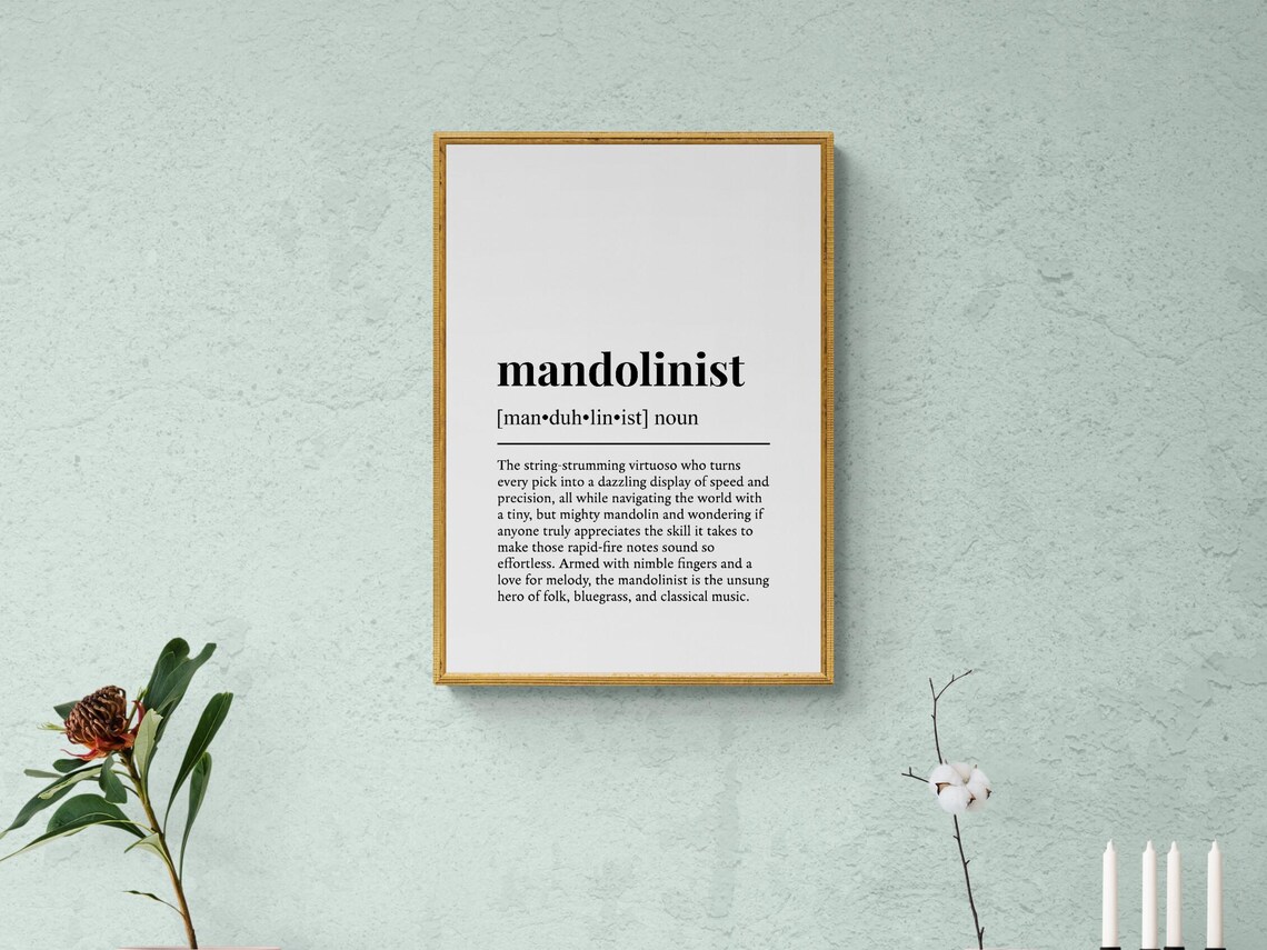 Mandolinist Funny Definition Hobby Gift Wall Art Print - Image 2