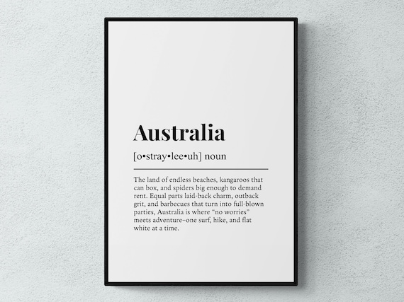 Australia Funny Definition Aussie Gift Art Print