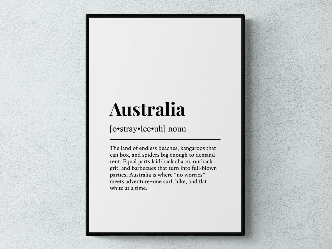 Australia Funny Definition Aussie Gift Art Print