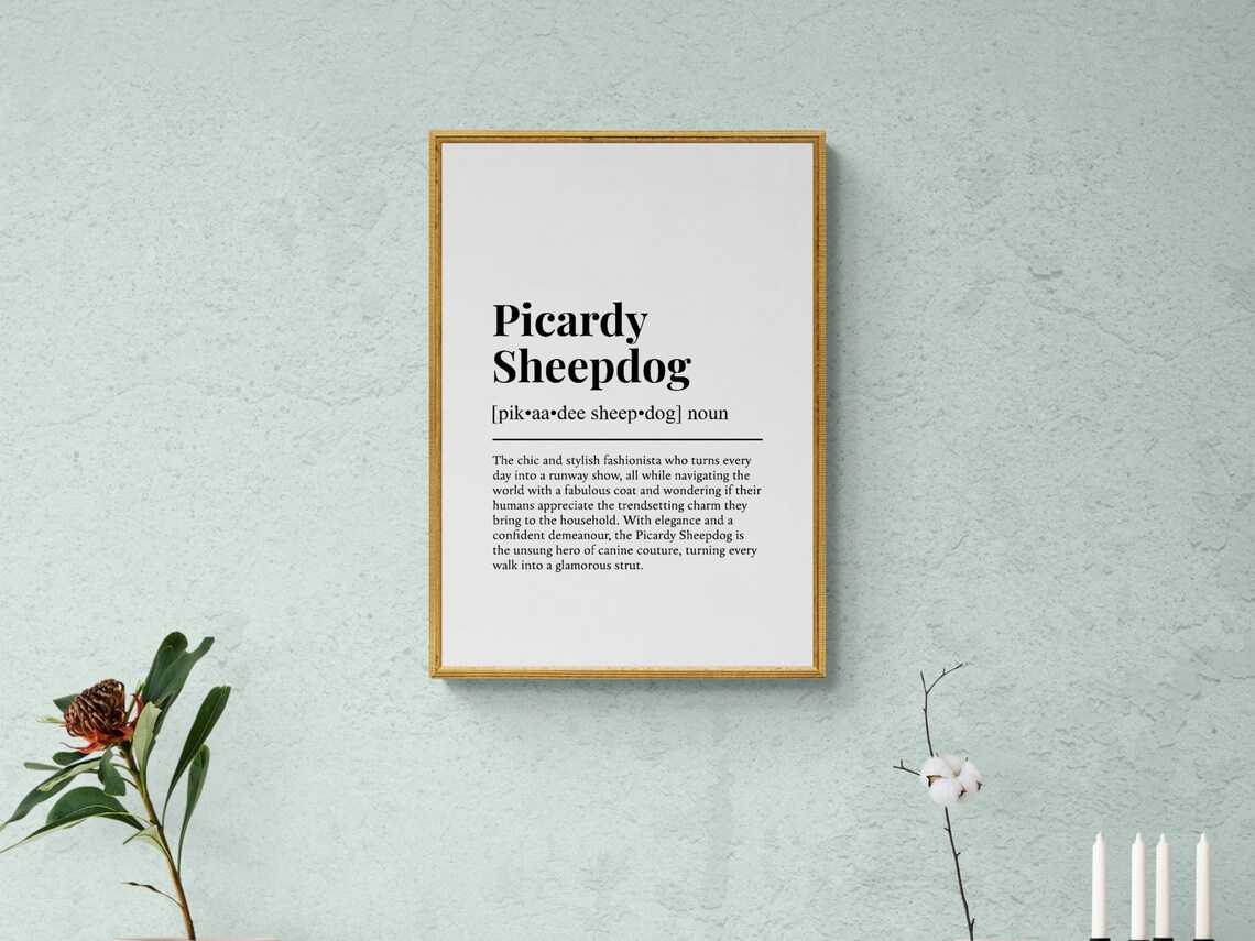 Picardy Sheepdog Funny Definition Dog Poster - Image 2