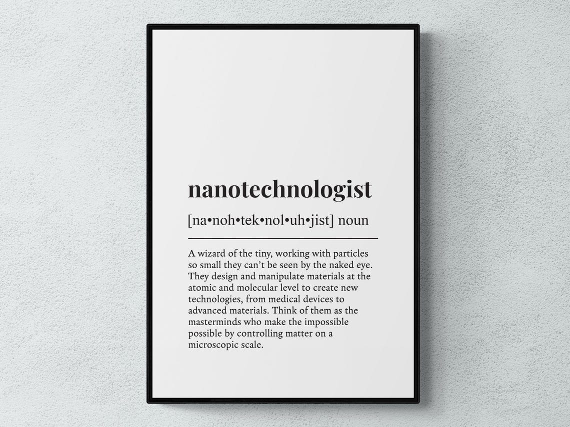 Nanotechnologist Dictionary Definition Print Funny Science Gift