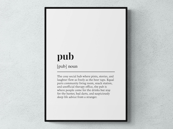 Pub Funny Definition Art Print