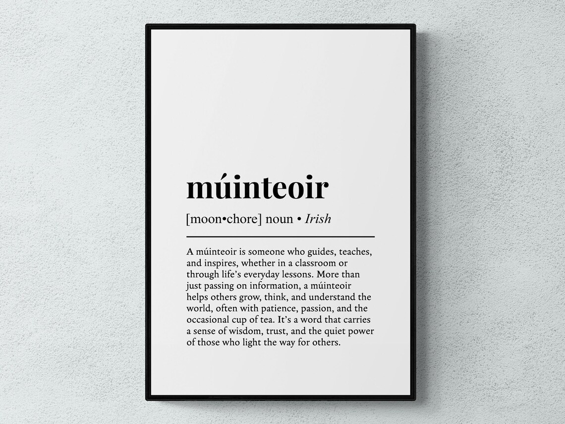 Muinteoir Irish Word Definition Gaelic Art Print