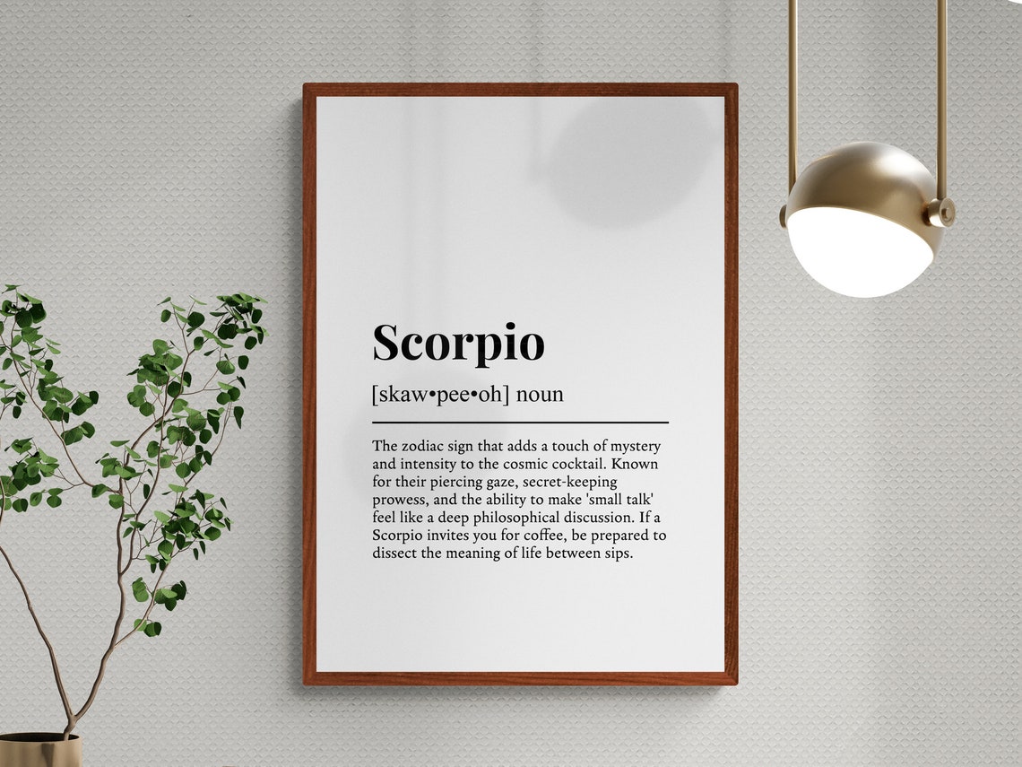 Scorpio Zodiac Funny Dictionary Definition Star Sign Gift Poster - Image 3