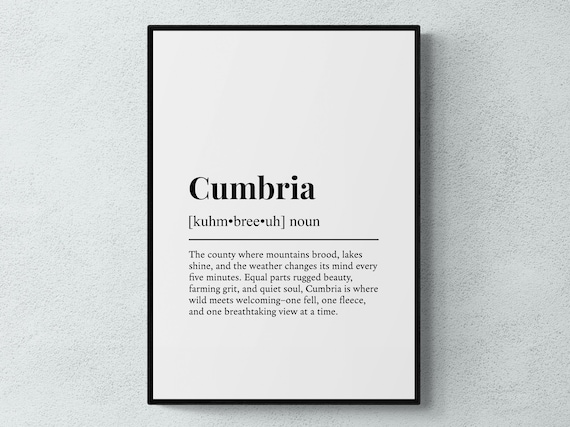 Cumbria Funny Definition, England Gift Art Print