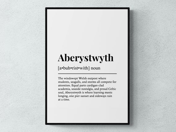 Aberystwyth Funny Definition Wall Art Print