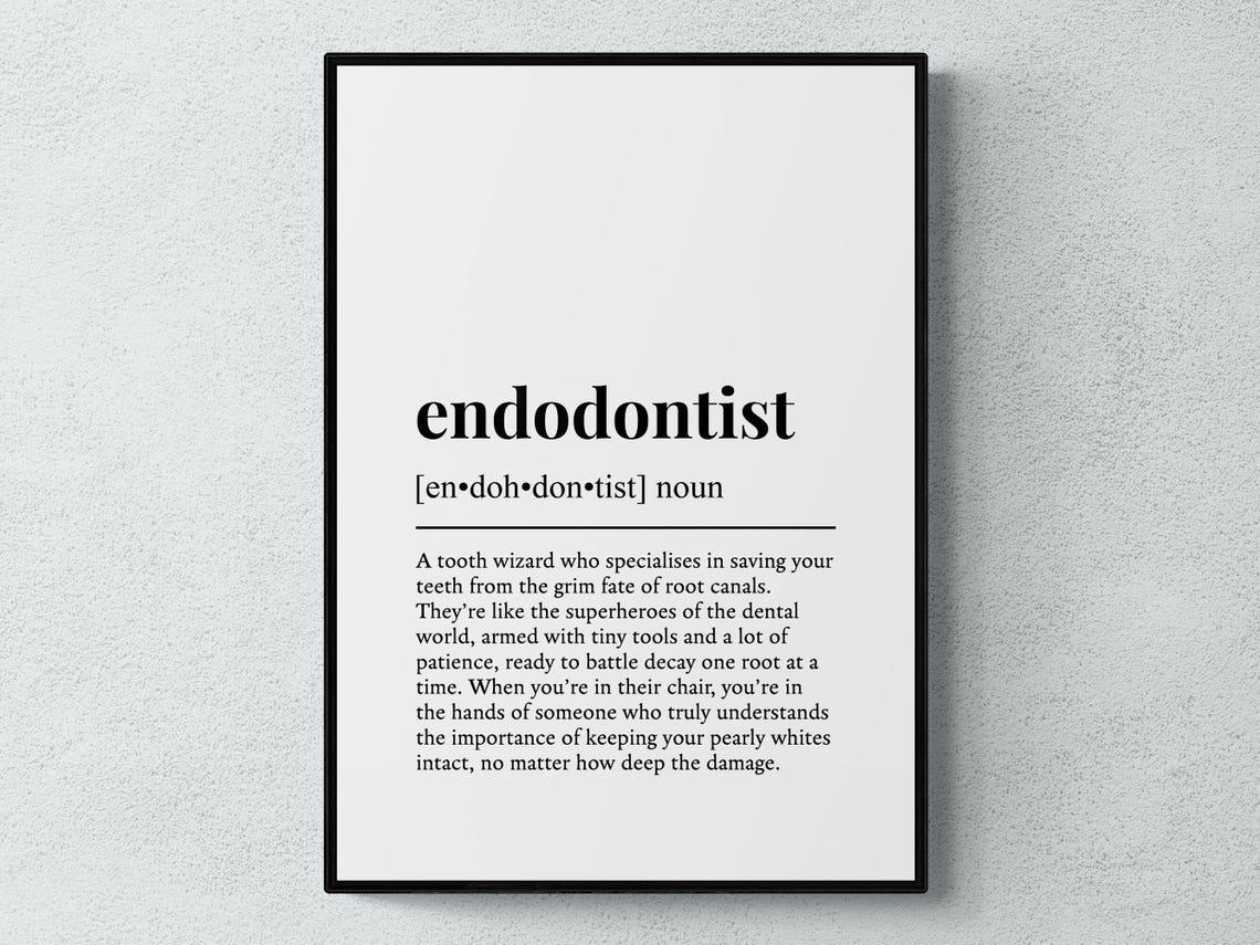 Endodontist Funny Definition Job Work Gift Wall Art Print