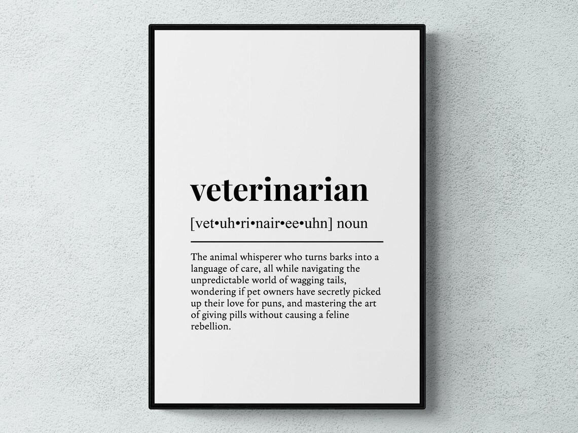 Veterinarian Definition Funny Typography Art Print
