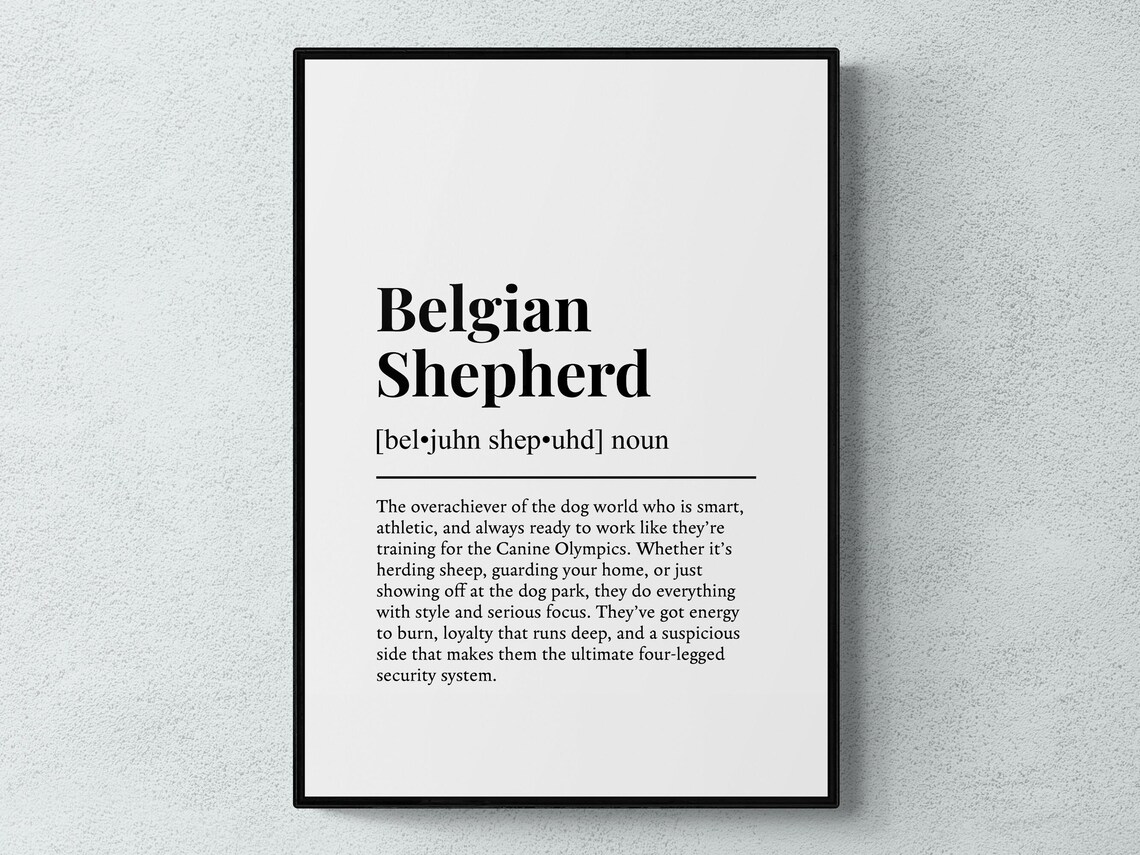 Belgian Shepherd Funny Definition Dog Wall Art Print