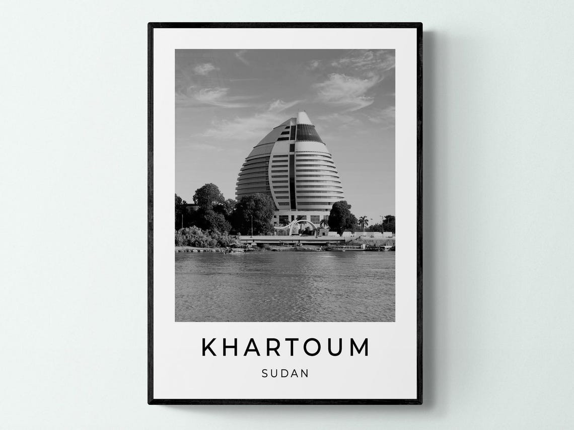 Khartoum Sudan Egg-Shaped Hotel On The Nile River Travel Poster