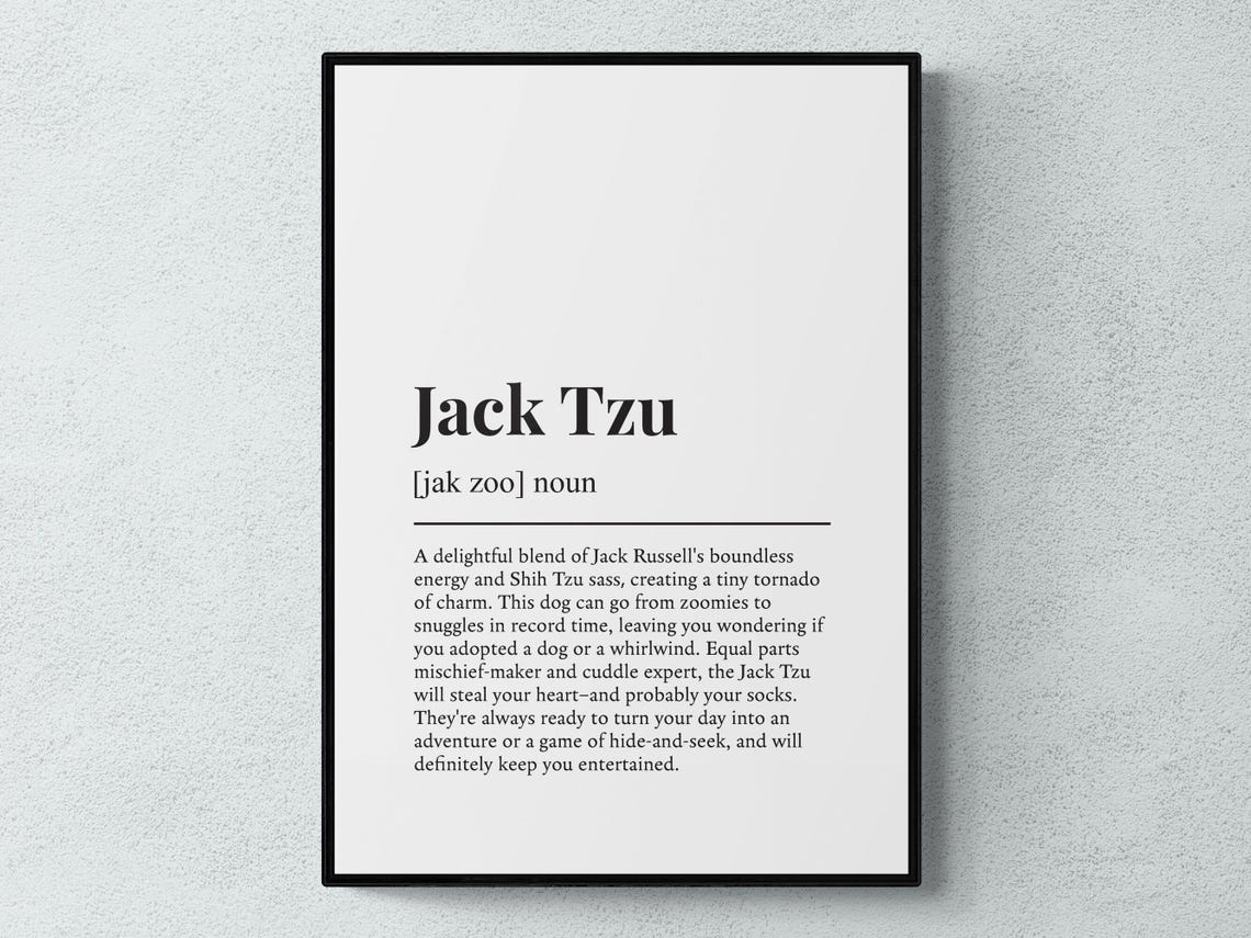 Jack Tzu Funny Definition Dictionary Style Minimalist Wall Art Poster