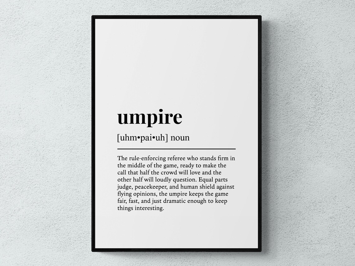 Umpire Funny Definition Typographic Art Print