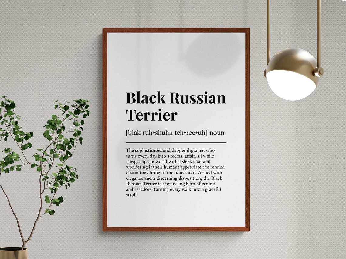 Black Russian Terrier Funny Dictionary Definition Breed Gift Wall Art - Image 3