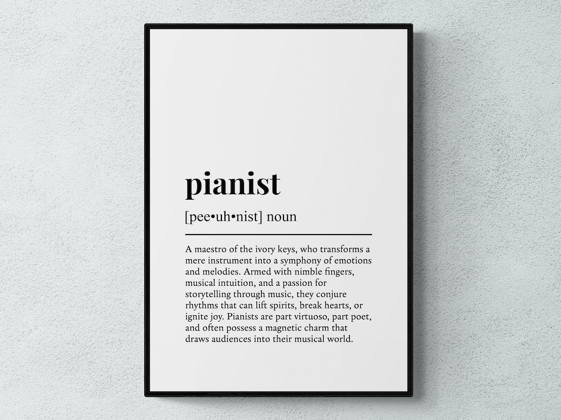 Pianist Funny Definition Hobby Gift Art Print