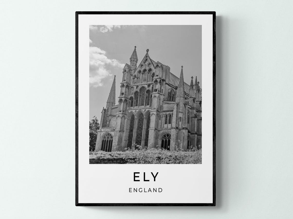 Ely England Cathedral Gothic Towers Ornate Stone Facade View Poster