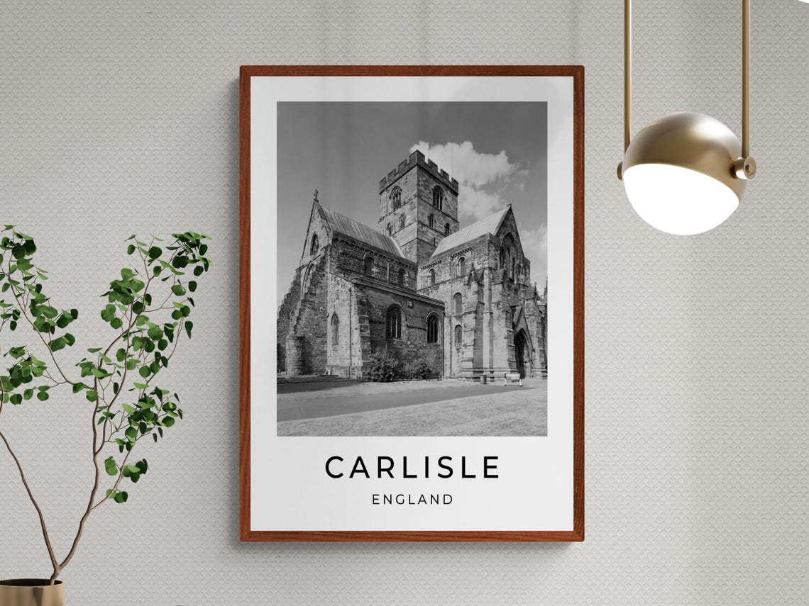 Carlisle England Historic Cathedral Norman Tower Stonework View Poster - Image 3