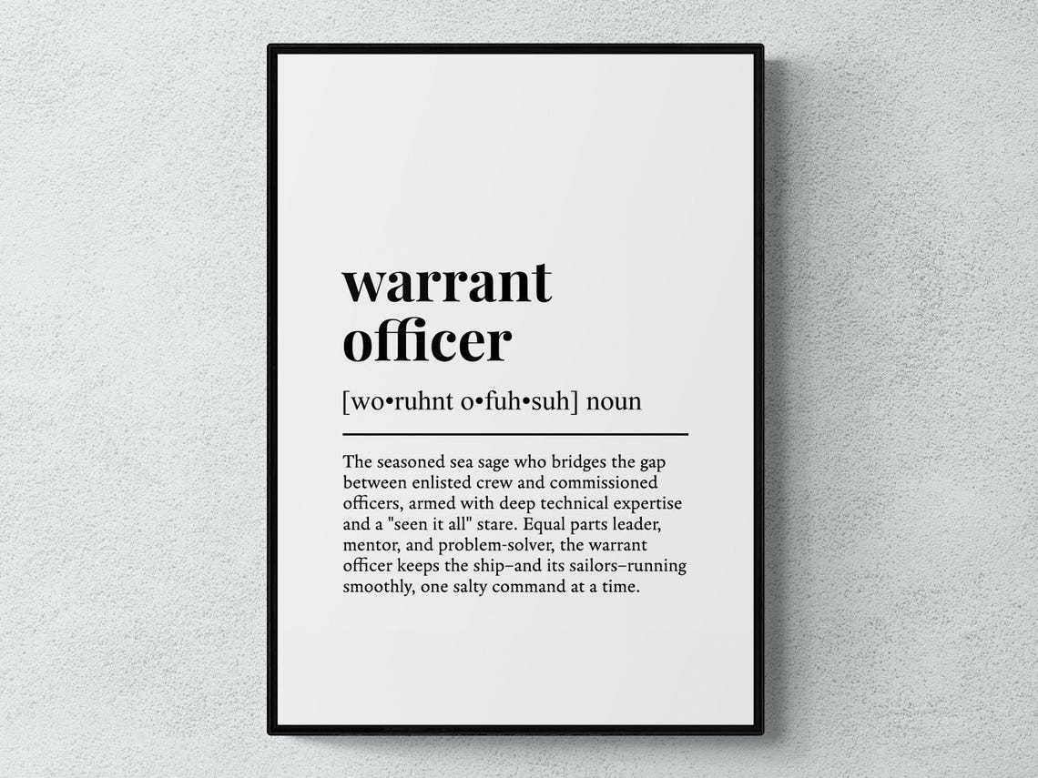 Warrant Officer Funny Definition Job Work Gift Wall Art Print