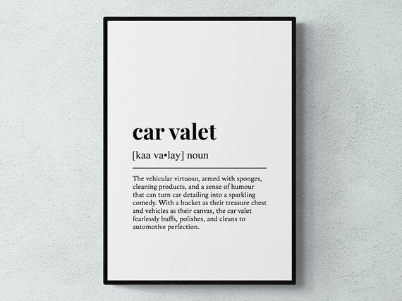 Car Valet Funny Definition Job Work Gift Wall Art Print