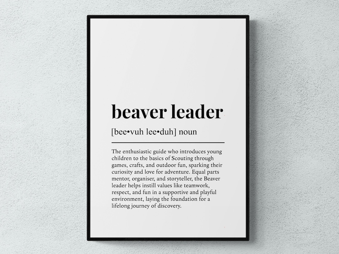 Beaver Leader Funny Definition Art Print