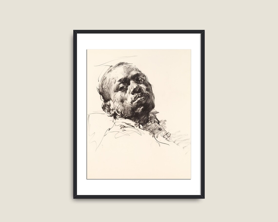 Black People Dark Academia Portrait Art Print - Image 2
