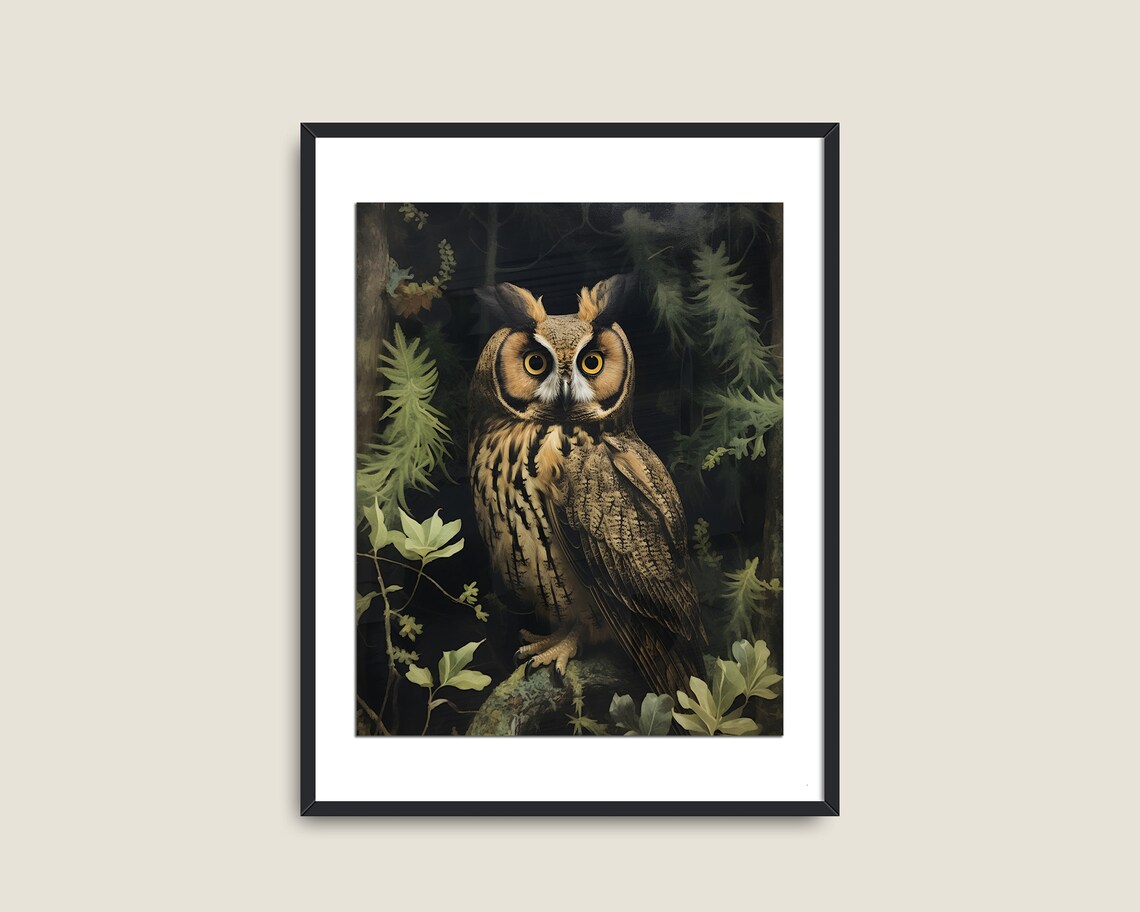 Owl Wall Art, Moody Victorian Vintage Art Print - Image 2