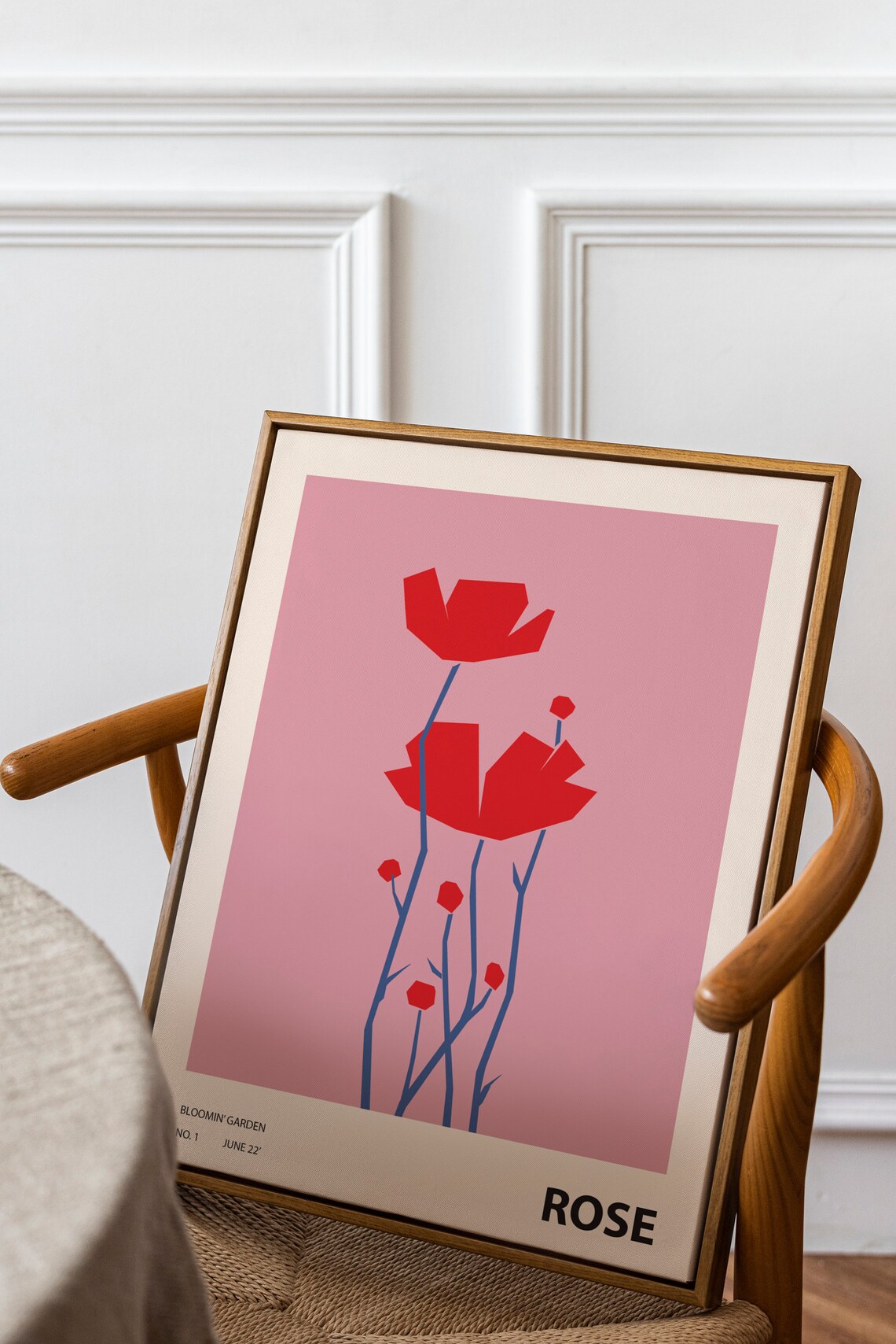 Colorful Rose Illustration, Abstract Botanical Art Print - Image 3