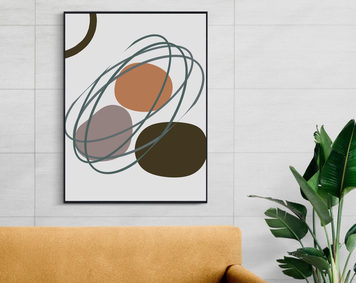 Boho Earth Tones Abstract Minimalist Geometric Art