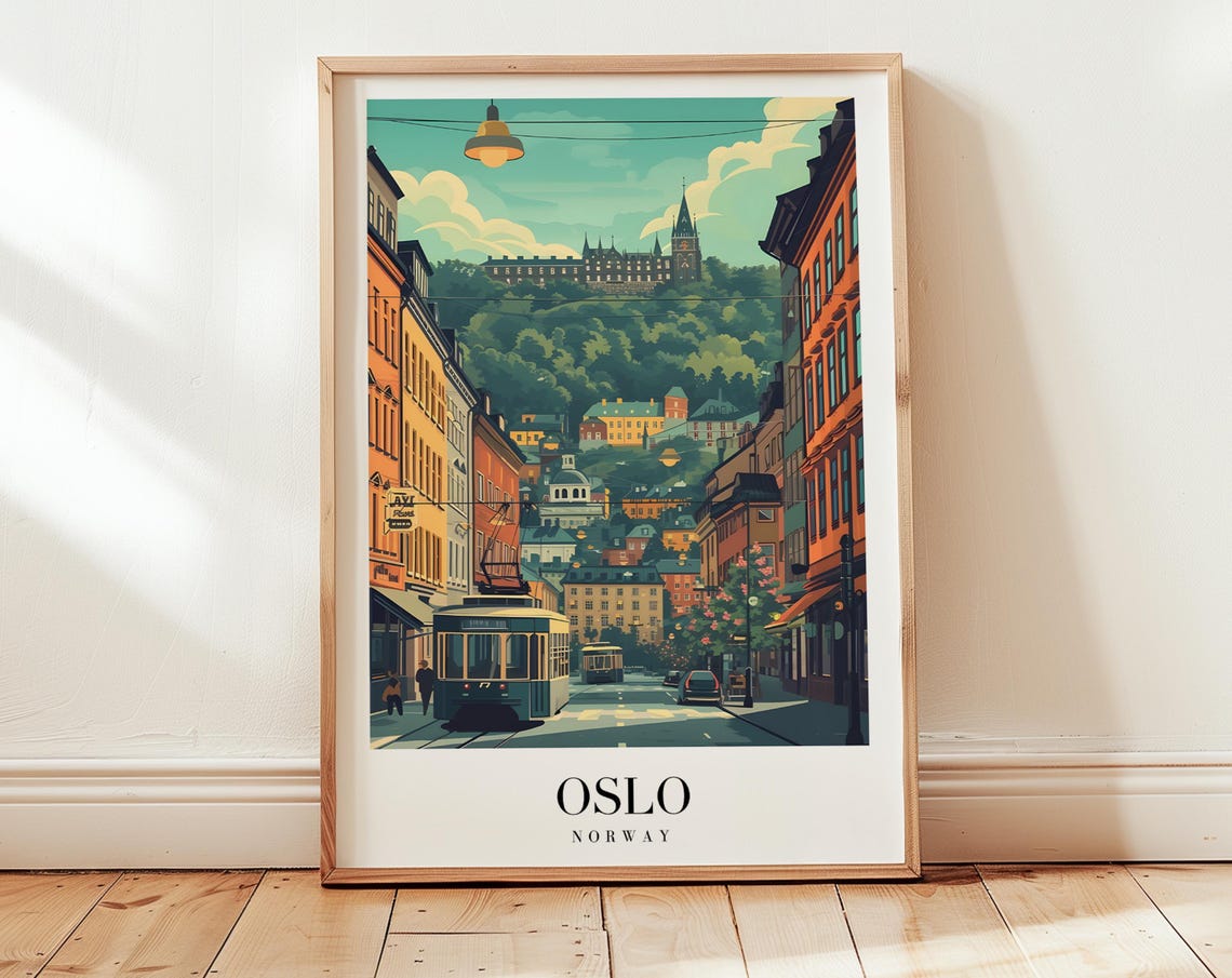 Oslo Travel Poster, Norway Travel Poster Art