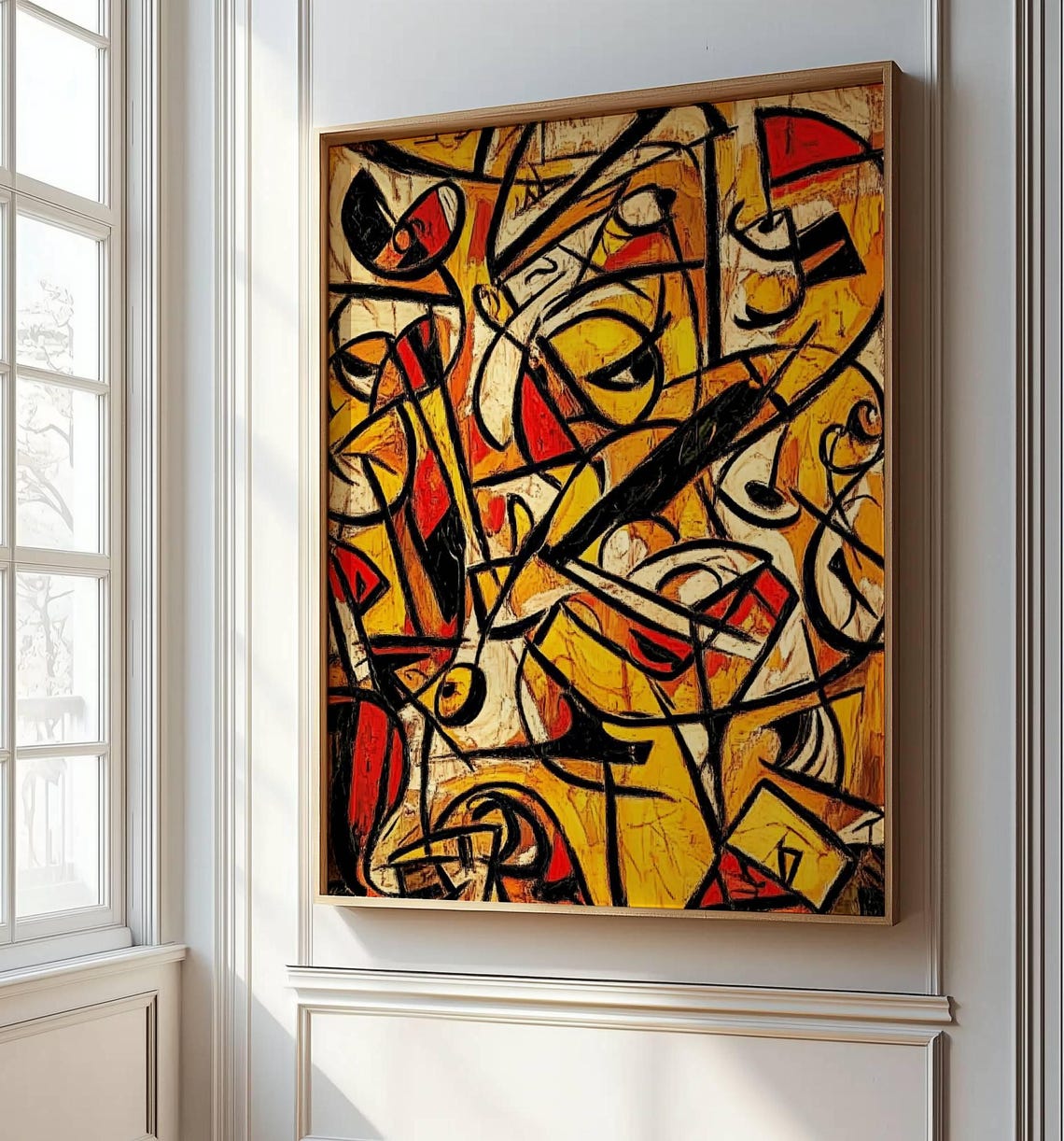 Jackson Pollock Style Cubist Abstract Expressionist Wall Art