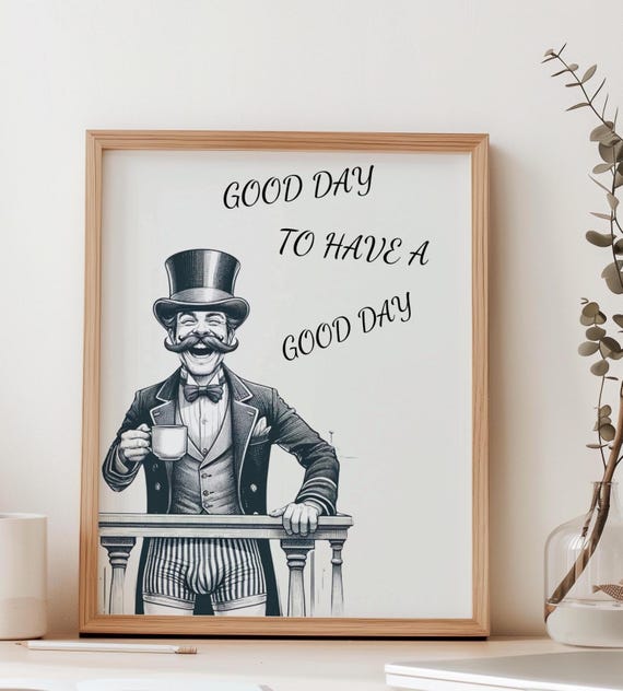 Funny Victorian Gentleman Print Quirky Home Decor