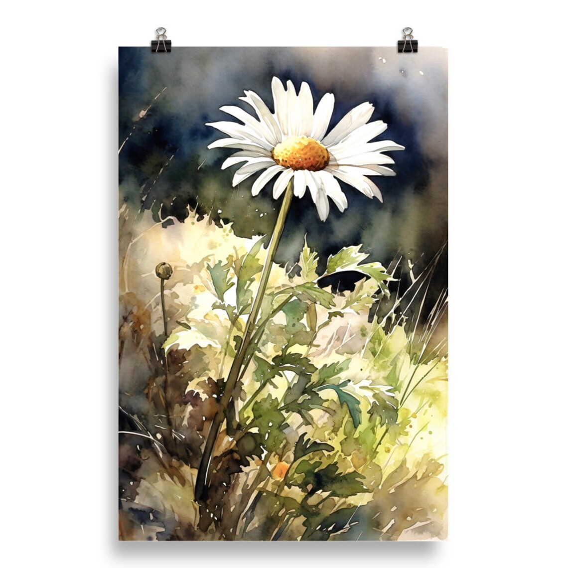 Daisy Watercolor Meadow, Floral Art Print - Image 5